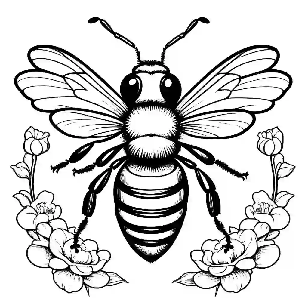 Bees coloring pages